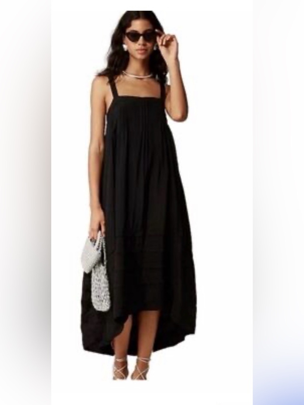 J. Crew Black Sleeveless Maxi Dress with Adjustable Straps